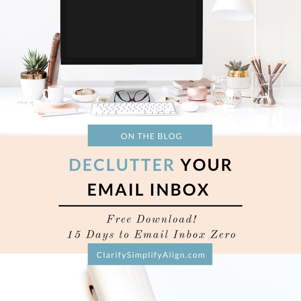 KonMari your email inbox. How to stop email overload, 15 days to email inbox zero, Declutter your Email free Download Workbook by Declutter Coach and Burnout Coach, Dr. Jessica Louie of Clarify Simplify Align. Certified KonMari Consultant Los Angeles Pasadena SLC, Wisconsin.