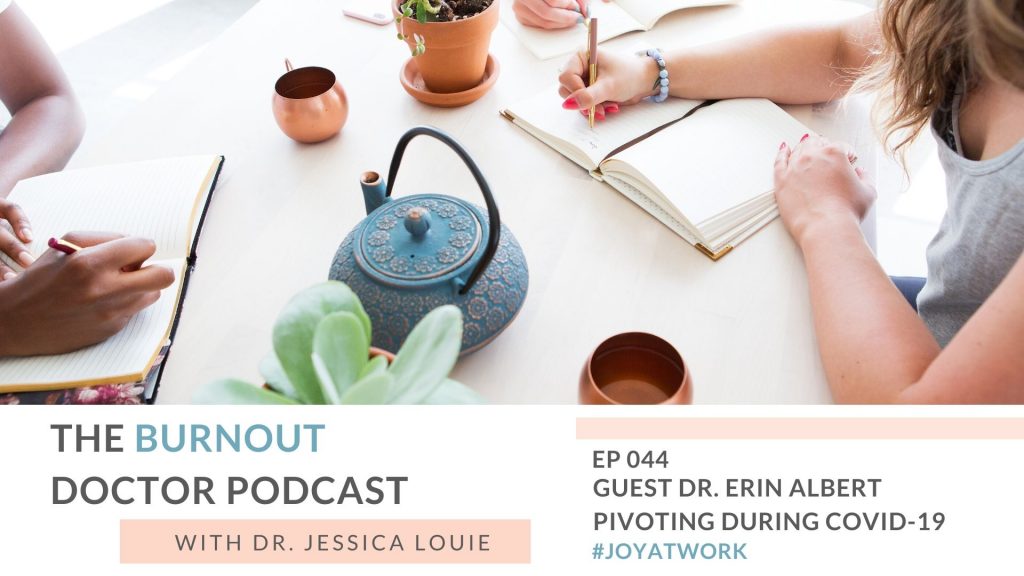 Pivoting during job loss and COVID-19 from pharmacist, lawyer, Dr. Erin Albert. The Edutainer podcast host and Pharmy CE awards. The Burnout Doctor Podcast