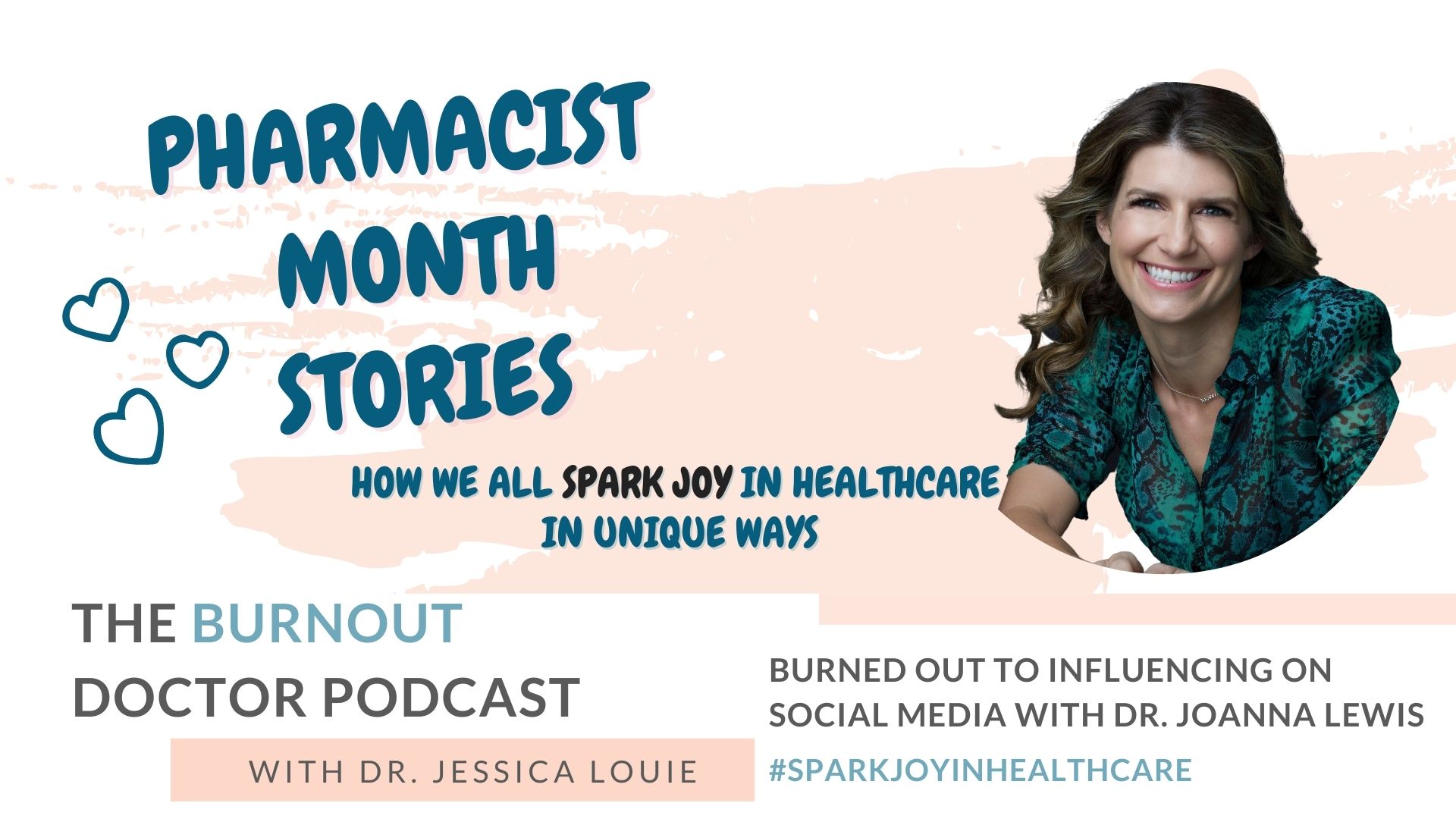 Dr. Joanna Lewis on The Burnout Doctor Podcast with Dr. Jessica Louie. Pharmacist burnout stories. The Pharmacists Guide. Spark Joy in Healthcare. Joy at work and KonMari Method simplifying in healthcare.