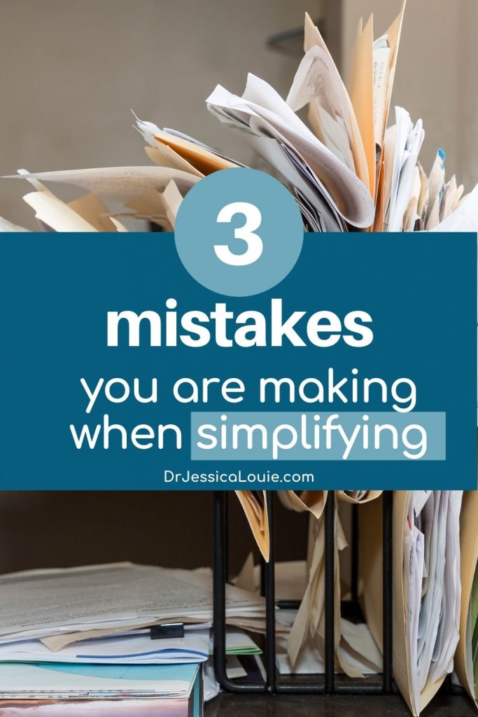 3 Mistakes using KonMari Method, minimalism, simplifying journey. Pharmacist burnout help. The Burnout Doctor Podcast. Dr. Jessica Louie simplifying healthcare families.