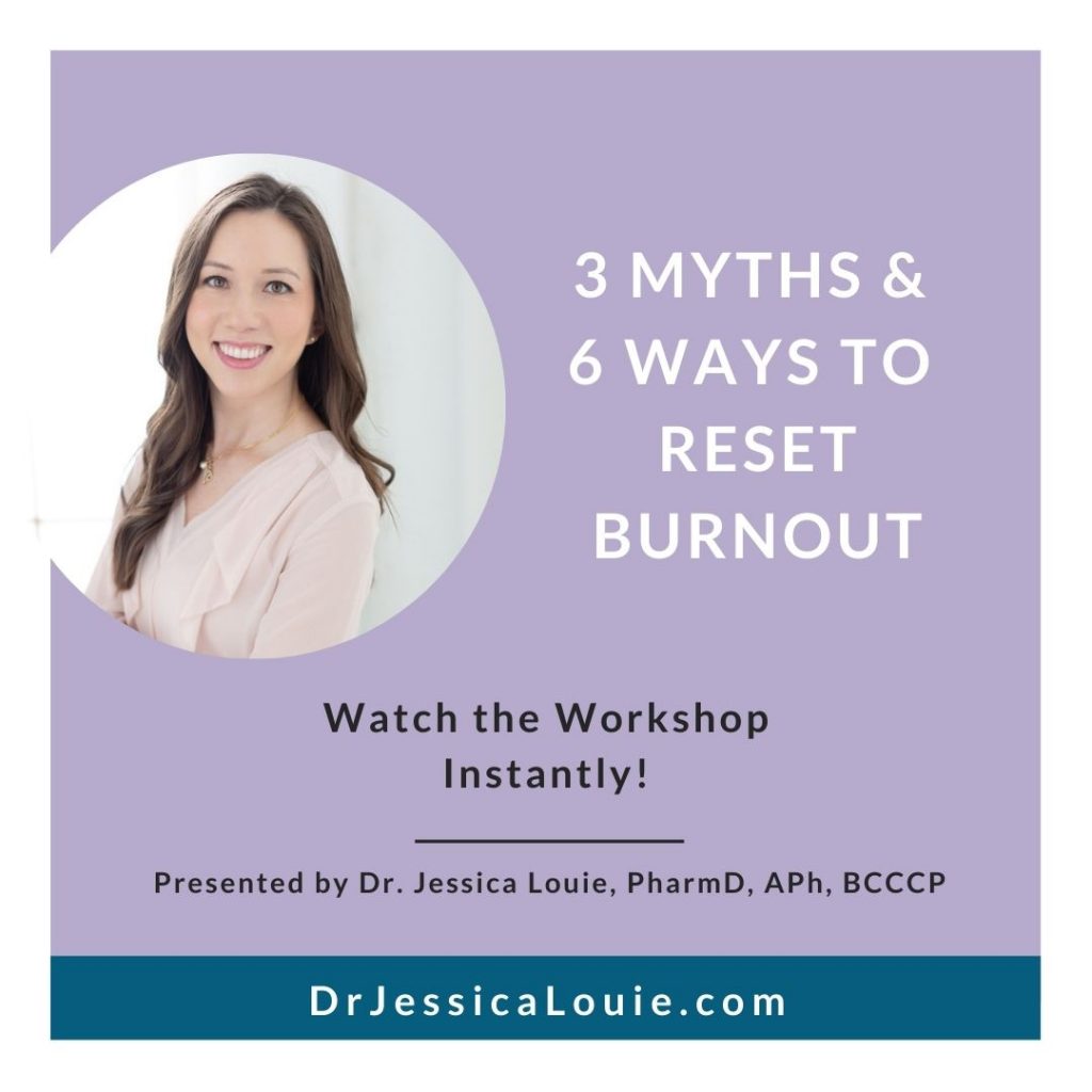 Pharmacist burnout workshop webinar, 3 myths of pharmacist burnout and 6 ways to reset healthcare burnout, doctor burnout help