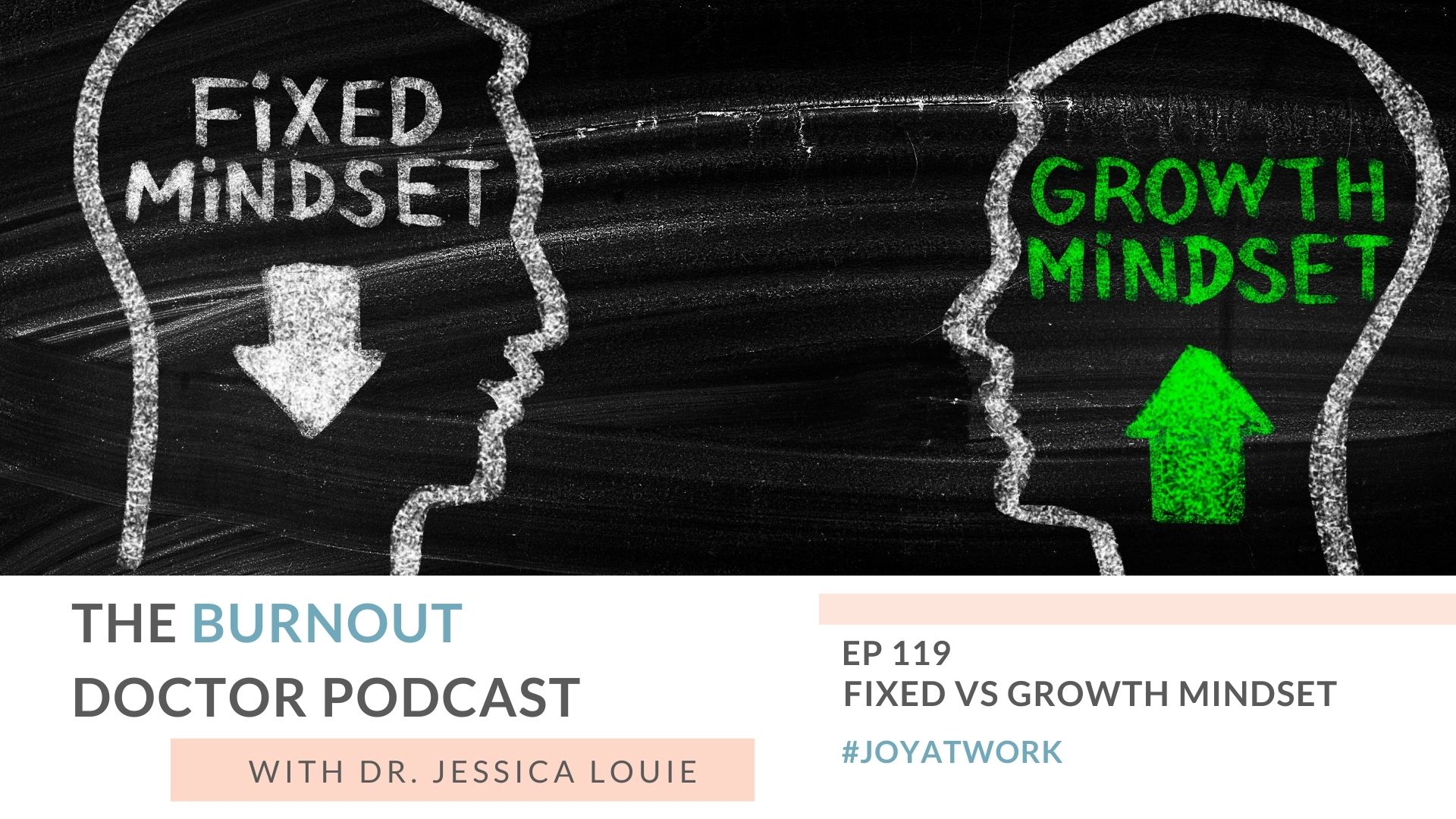 Fixed versus growth mindset for burnout. How to increase growth mindset to help pharmacist burnout. Keynote speaker on burnout, simplifying and well-being. The Burnout Doctor Podcast with Dr. Jessica Louie. Carol Dweck Mindset.